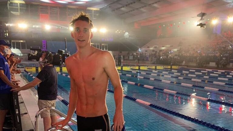 A historic victory: Ukraine's Vladislav Bukhov is the world champion in the 50-meter freestyle