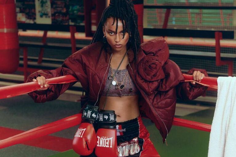 Model wears Nadya Dzyak bomber jacket on the pages of Vogue Portugal