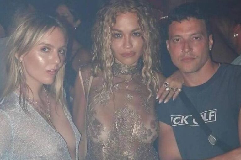 Rita Ora "walked" a Frolov top at a party
