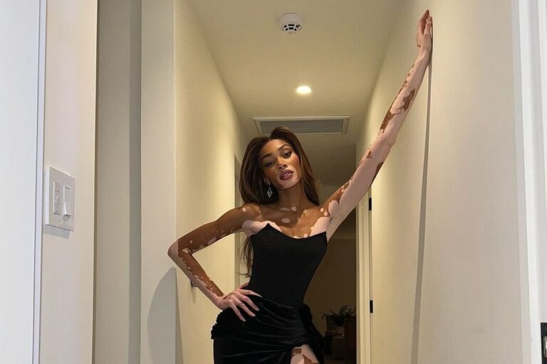 Winnie Harlow tried on a Frolov corset