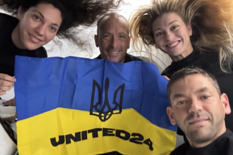 Ukrainian flag unfurled in space