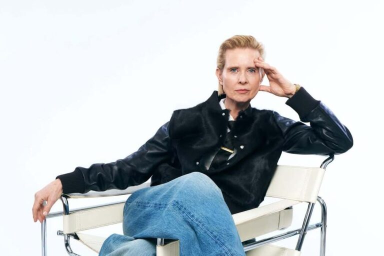 Cynthia Nixon accessorized her outfit with a piece from Bevza