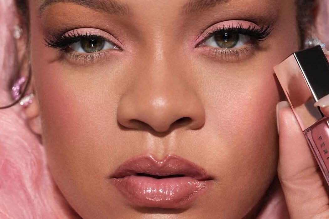 Rihanna Promotes her brand in a furry Ruslan Baginskiy hoodie